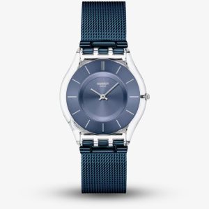 Swatch Essentials Cool Skies Blue Mesh Watch SS08K120M