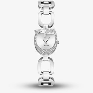 Guess Ladies Gia Silver G Shape Crystal Watch GW0683L1