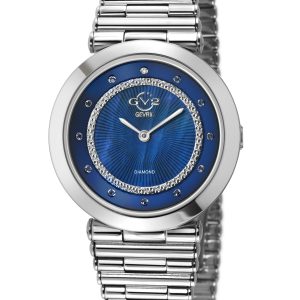 Gv2 Womens Burano Swiss Quartz MOP Dial Stainless Steel Bracelet Diamond Watch – Silver – One Size