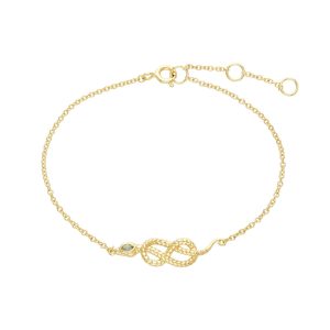 ECFEW™ Peridot Snake Hyperlink Bracelet in Gold Plated Sterling Silver