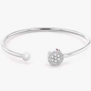 Tommy Hilfiger Stainless Steel Crystal Open Bangle 2780570