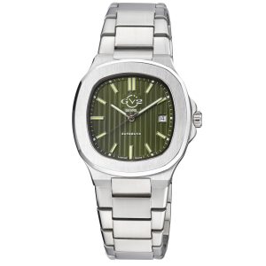 Gv2 Mens Potente 18107 Swiss Automated Stainless Metal Luminous Date Watch – Inexperienced – One Dimension