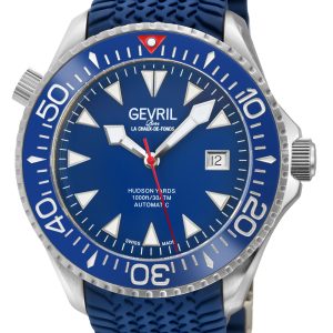 Gevril Mens Hudson Yards 48807R Swiss Automatic Sellita SW200 Watch – Blue Rubber – One Size