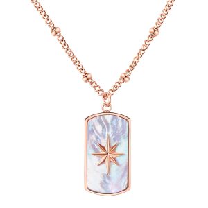 Valero Pearls Womens Female Stainless steel Necklace – Rose Gold – Size 45cm