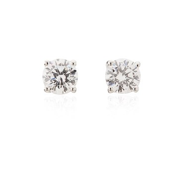 Argento 5.5mm Cubic Zirconia Stud Earrings - 5.5mm