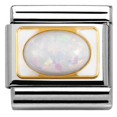 Nomination Magnificence White Opal Hyperlink - White