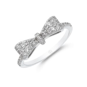 Silver Cubic Zirconia Minature Bow Ring