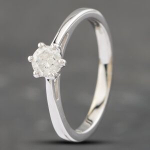 Pre-Owned 18ct White Gold 0.33ct Brilliant Cut Diamond Solitaire Ring 41382192