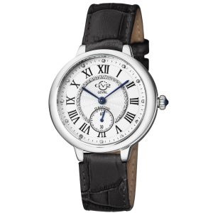 Gv2 Rome WoMens Swiss Quartz Diamond Silver Dial Stainless Metal Watch – Black – One Measurement