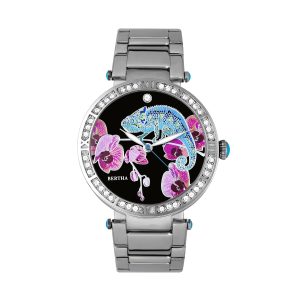 Bertha Womens Camilla Mom-Of-Pearl Bracelet Watch – Silver Stainless Metal – One Measurement