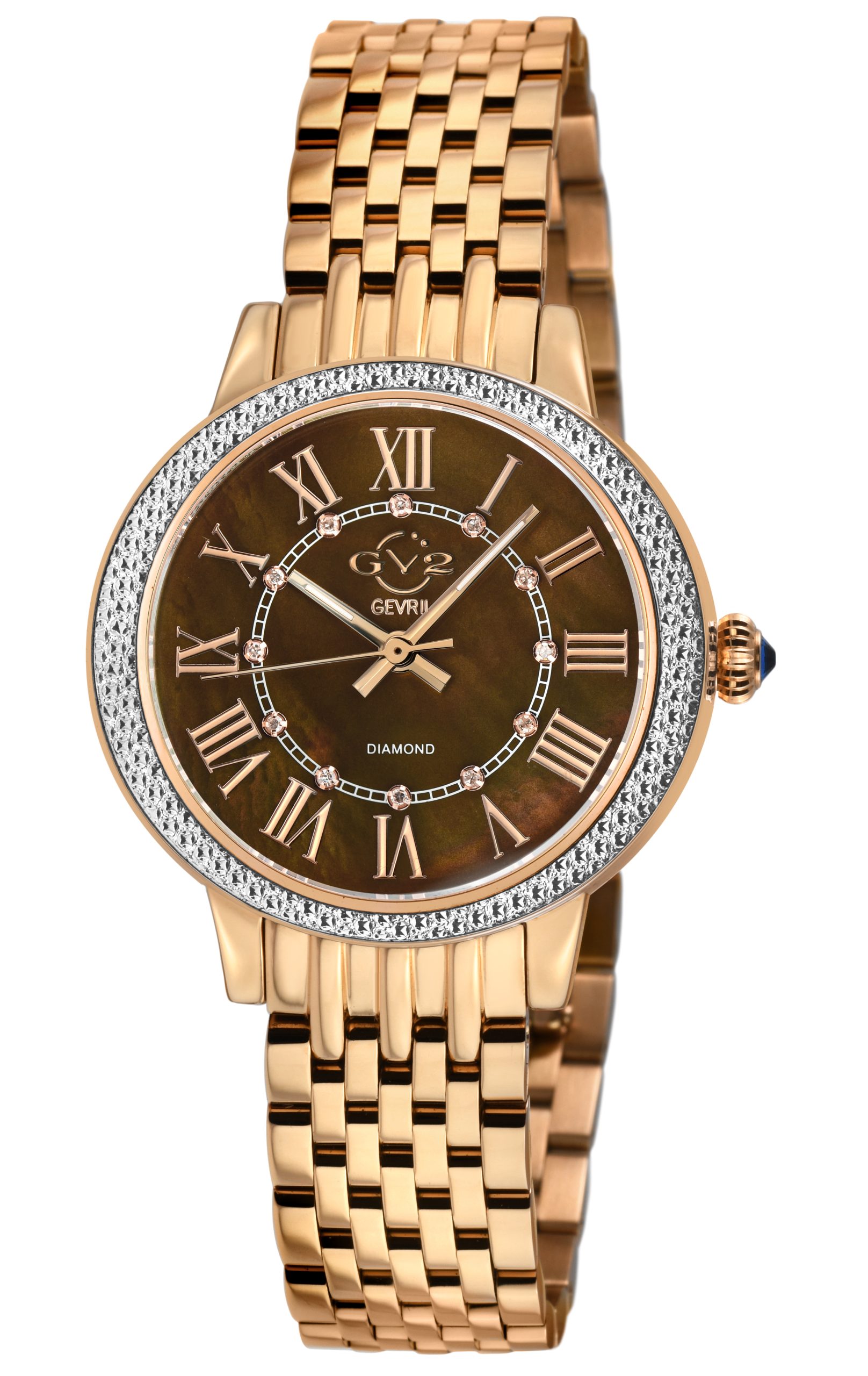 Gv2 Womens Astor III MOP Dial Swiss Quartz Stainless Metal Diamond Watch - Rose Gold - One Measurement