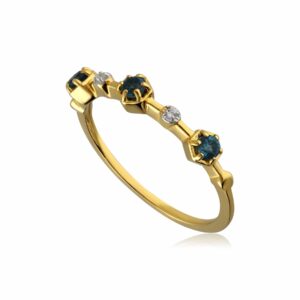 Modern Glam Topaz Glitz Ring In Yellow Gold Plated Silver