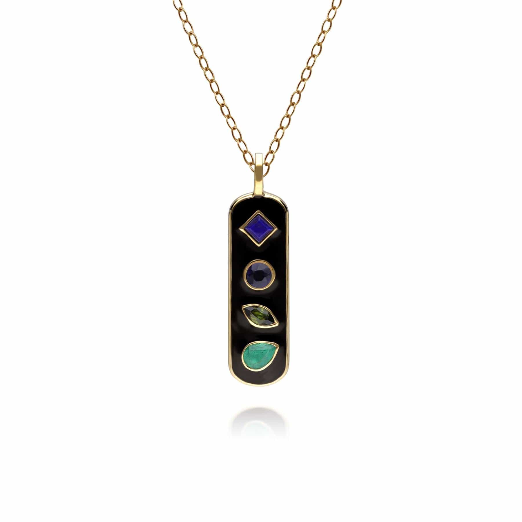 Coded Whispers Black Tooth 'Are living' Acrostic Gemstone Pendant in Gold Plated Sterling Silver
