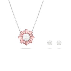 Swarovski Sunshine Crimson Flower Necklet and Stud Earrings Set 5642974