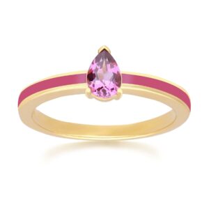 Siberian Waltz Purple Tooth & Rhodolite Ring in Gold Plated Silver