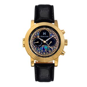 Heritor Computerized Mens Legacy Leather-based-Band Watch w/Day/Date – Gold Stainless Metal – One Measurement