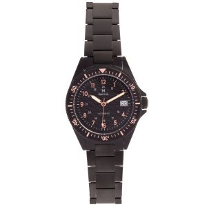 Heritor Computerized Mens Calder Stainless Metal Watch – Black – One Measurement