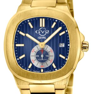 Gv2 Mens Potente 316L Stainless Metal Swiss Computerized ETA 2895 Watch – Silver – One Measurement