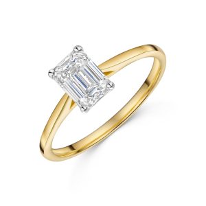 18ct Yellow Gold 1ct Emerald Lab Grown Diamond Solitaire