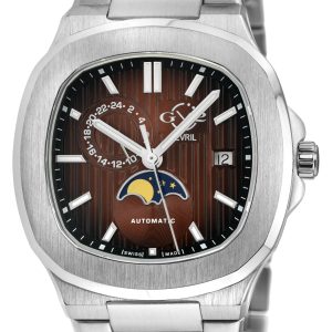 Gv2 Mens Potente Moon Phase 18407B Swiss Automatic Sellita SW285-1A Watch – Silver – One Size