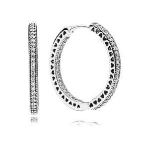 Pandora Hearts of PANDORA Huge Hoop Earrings – Silver