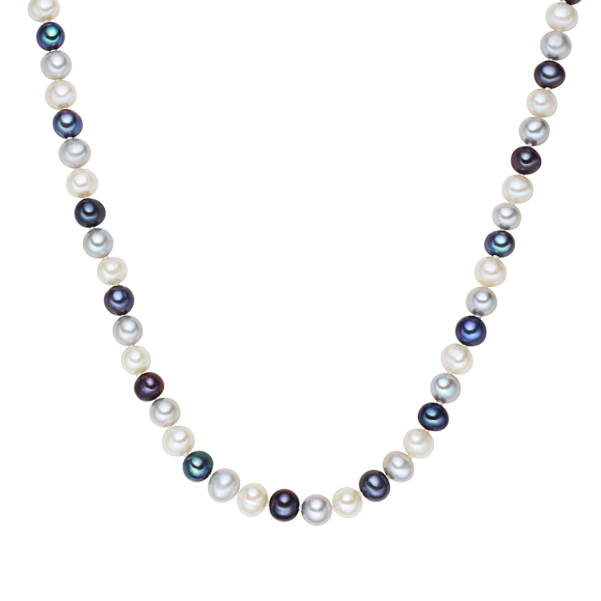 Valero Pearls Womens Feminine Contemporary Water Cultured Pearl(s) Necklace - Multicolour Sterling Silver - Measurement 50 cm
