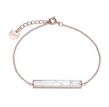 CLUSE Idylle Rose Gold Marble Bar Chain Bracelet