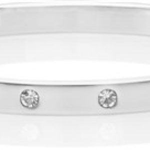 Kate Spade New York Set In Stone Steel Hinged Silver Bangle – One Measurement