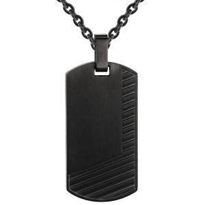 True Rebels Mens Male Chrome steel Necklace – Black – Measurement 50cm