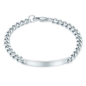 True Rebels Mens Male Stainless-steel Bracelet – Silver Stainless Metal (archived) – Measurement 21 cm