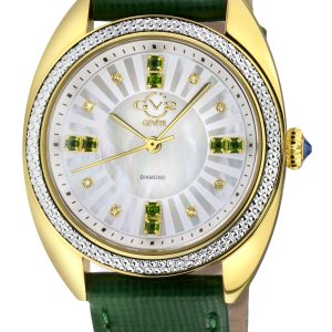 Gv2 WoMens Palermo Diamond Swiss Quartz MOP Dk Blue Dial, Authentic Hand-crafted Leather-based Watch – Inexperienced – One Measurement