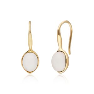 Abnormal B Gem Moonstone Drop Earrings in Gold Plated Silver