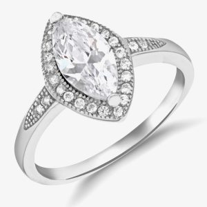 Sterling Silver Crystal Navette Cluster Ring (P) 8.84.8779 P