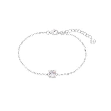 Argento Silver Sq. Crystal Bracelet - 925 Silver