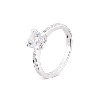 Argento Silver Sq. Crystal Ring - Ring Dimension 54 925 Silver