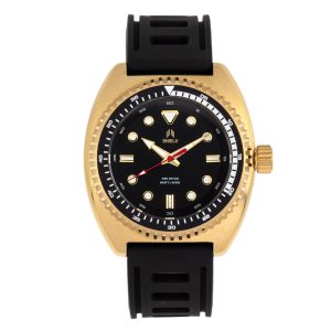 Shield Dreyer Mens Diver Strap Watch – Gold Stainless Steel – One Size