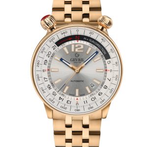 Gevril Mens Wallabout Swiss Automatic Silver Dial IPRG Watch – Rose Gold – One Size