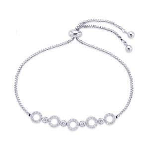 August Woods Silver Crystal Circle Pull Bracelet – Adjustable