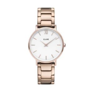 CLUSE Minuit Trio Hyperlink Rose Gold Watch