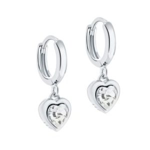 Ted Baker Silver Crystal Center Huggie Earrings