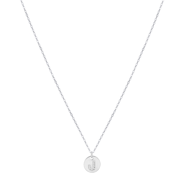 Argento Silver Preliminary Tag Necklace - Letter J