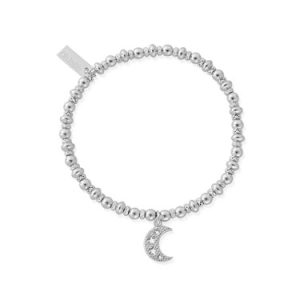 ChloBo Silver Didi Sparkle Starry Moon Bracelet – Silver