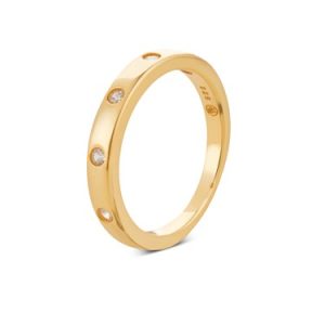 Argento Gold Crystal Circle Ring – Ring Measurement 62 Gold