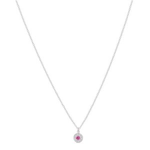Argento Silver July Birthstone Halo Necklace – Silver