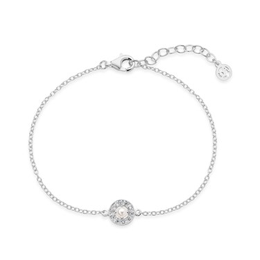 Argento Silver June Birthstone Halo Bracelet - Silver