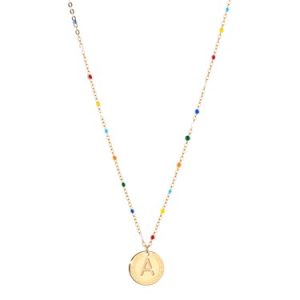 Rebecca Gold Rainbow Letter Necklace – Letter A