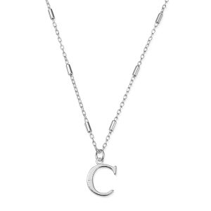 ChloBo Silver Iconic Preliminary Necklace – Letter C