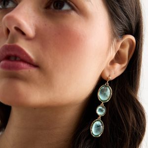 Turquois Gem Stone Drop Earrings New Glance