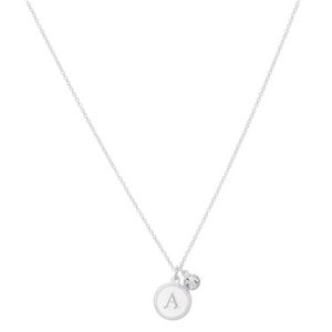 Karma Silver Letter A Coin Necklace – Silver