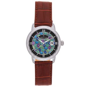 Heritor Automated Mens Protégé Vitreous Teeth Dial Watch – Silver & Brown Stainless Metal – One Dimension